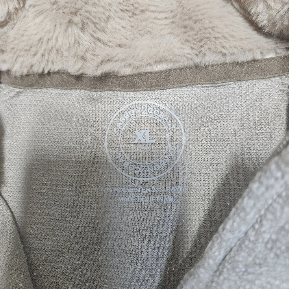 Gray Zip Up Sweater with Standing Collar